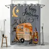 Cortina de Ducha Temática de Halloween, Cortina de Baño Impermeable y Antimoho de una Sola Capa con Anillos Grandes, Soporta Dropshipping Global de Cortinas de Halloween