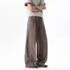 Pantalones de Traje para Hombre Estilo Old Money Cuadros Americanos Curvos Primavera y Otoño Tela de Caída Suelta Pantalones Casuales de Alta Gama