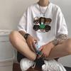 Hong Kong estilo seda de gelo manga curta camiseta masculina moda manga curta camiseta masculina e feminina verão estilo Hong Kong roupas moda all-match camiseta branca