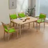 Juego de Mesa y Sillas de Comedor Amigable para Personas Mayores, Silla con Respaldo de Madera de Caucho para Hogares de Ancianos, Silla de Madera Maciza para Personas Mayores para Instituciones de Atención Médica