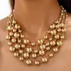 Amazon Transfronterizo Moda en Capas para Mujer Cadena Gruesa de Perlas Navideña Collar Personalizado de Hip-Hop tipo Bib