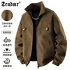 Chaqueta de gamuza de alta calidad de estilo vintage para hombre, nueva chaqueta casual de trabajo con cuello alto para primavera y otoño