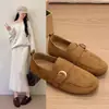 Mocasines Estilo Old Money Vintage para Mujer, Nueva Colección de Otoño, Hebilla Metálica, Tacón Oculto, Para el Trabajo, Casual, Versátiles, Estilo Birkenstock, Modernos
