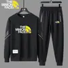 Traje de camiseta estampada de manga larga nuevo para primavera y otoño 2025 moda masculina transfronteriza conjunto de dos piezas de pantalón y suéter fino