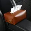 Caja de pañuelos de cuero para coche, caja de pañuelos impermeable para coche, paquete de pañuelos fijo para la caja del reposabrazos del coche con resorte, personalizable