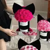 [En Stock] Nuevo Producto Cubo de Abrazo con Lazo Mediano Caja de Regalo con Flores Preservadas
