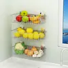 Estante de almacenamiento montado en la pared, Organizador de dormitorio de noche sin perforaciones, Almacenamiento colgante de pared para sala de estar, Snacks de frutas, Cesta colgante de almacenamiento para cama