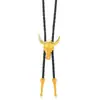 Corbata Bolo Vaquera Retro Unisex Metal Cabeza de Toro Águila Colgante Cuerda de Cuero Trenzada Accesorio para el Cuello Collar Flor