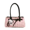 Bolsa Tote Laço Design Nicho Mulher 2025 Nova Grande Capacidade Rosa Bolsa de Ombro Versátil para Deslocamento Bolsa de Axila