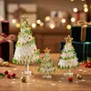 Conjunto de enfeites de árvore de Natal escovados transfronteiriços, artesanato em vidro de Zibo, presente de Natal, decoração de mesa atacado