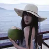 Sombrero de Paja de Verano para Mujer, Protección Solar para Playa, Plegable con Ala Ancha, Sensación de Alta Gama, Perfecto para Fotos