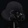 Chapéu de Lã com Flor de Pena Novo Outono e Inverno Feminino Britânico Vintage Casual Chapéu de Pescador Moda Malha Pequena Aba Chapéu Bacia
