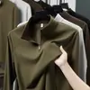 Nueva sudadera con media cremallera y cuello alto para hombre 2026 con tecnología antibacteriana 7A y calefacción de infrarrojos lejanos, con forro de forro polar cepillado doble para una capa base casual y cómoda