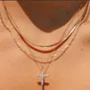 Colar Empilhado de Corrente Osso de Cobra Dupla Camada Popular Shein para Mulheres Europeu e Americano Luxo Acessível de Alto Padrão Nicho Retrô Colar Osso de Cobra