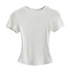 El ajuste es perfecto, Camiseta Básica de Manga Corta con Cuello Redondo de Corte Ajustado Skims Kardashian para Mujer, Top de Verano Ajustado que Cubre el Cuerpo