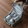 Juego de Té Portátil de Viaje Horno Ru Juego de Té para Exterior Una Tetera Dos Cuatro Tazas Tetera Portátil Taza Rápida Regalo