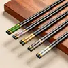 Pauzinhos para Uso Doméstico, Pauzinhos com Estampa de Mármore Carimbados em Ouro, Pauzinhos Individuais para Cada Pessoa, Pauzinhos de Liga