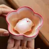 Taza de Té Esmaltada en Grasa de Horno Ru, Taza de Maestro Cerámica para el Hogar, Taza Personal para Cata de Té, Adorno de Mascota de Té, Juego de Té para Oficina