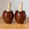 Mortero de Ajo Cerámico Vintage Tarro de Especias de Cocina Contenedor Personalizado Tarro para Ajo Casero Triturador de Ajo Accesorios Antiguos Antiguos