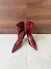 Botines de Tobillo para Mujer 2026 Otoño/Invierno Estilo Nuevo Puntiagudos Tacón de Aguja Estilo Europeo y Americano Patchwork Charol Botas de Moda