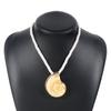 N11486 Colar com pingente de concha exagerado, estilo europeu e americano, com personalidade, retrô, vento oceânico, geométrico, corrente de pescoço