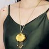 Tienda de Oro Mismo Estilo Oro Arena Accesorios DIY Filigrana Incrustada Borla Estudiante Imperial Dragón y Fénix Cierre Collar Regalo para Novia