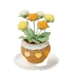 Flor de Lã Pote Gradiente Rosa 6 Cabeças Crochê à Mão Acabada Flor Imortal Flor Artificial Bonsai de Mesa