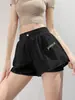 Shorts esportivos de yoga plus size para mulheres, verão, camada dupla, anti-exposição, cós com cordão, secagem rápida, para corrida e fitness