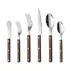Juego de cubiertos occidentales de acero inoxidable 304 para exportación con mango de acrílico, cuchillo y tenedor de steak para hotel, cuchara de tres puntas