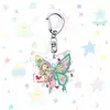 Novo Chaveiro Acrílico My Little Pony Estilo Borboleta com Pingente Pequeno de Fluttershy, Rainbow Dash, Pinkie Pie, Rarity, Twilight Sparkle