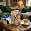 Tarjeta de felicitación holográfica 3D estéreo para mascotas, Tarjeta de bendición creativa universal para festivales extranjeros, Tarjeta de felicitación de holiday para comercio exterior transfronterizo