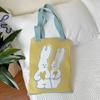 Bolso Ins de Gran Capacidad Casual Combinable Bolso Tejido Explosivo Portátil Bolso de Hombro Moderno para Mujer Estilo Coreano de Dibujos Animados Artístico