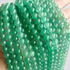 Cuentas sueltas de cristal de fresa verde natural, accesorios para joyería DIY de cristal de fresa, pulseras con cuentas, collares, venta al por mayor de cuentas