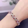Venta al por mayor de fábrica Popular Pulsera de Rubí Natural con Incrustaciones de Plata S925 Piedra Principal 3*4 Joyería de Lujo Venta Directa de Fábrica