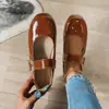 Zapatos Mary Jane planos y bajos para mujer, adecuados para primavera y otoño, con un diseño sencillo, delicados y elegantes, zapatos nuevos pequeños de piel con punta redonda y hebilla