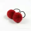 Laços de cabelo de pelo sintético de coelho personalizados pelo fabricante, elásticos de cabelo infantis, acessórios de pompom DIY, pompons de pelo sintético de coelho