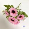 Ramo de crisantemos silvestres pequeños de 5 tenedores de simulación, decoración para salón de bodas, hogar, grupo de baile, fotografía de flores pequeñas de mano, floral