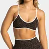 Sujetador de Yoga Transfronterizo Nuevo Estampado de Leopardo Bloqueo de Color a Prueba de Impactos Camisola Chaleco Deportivo Espalda Bonita al Aire Libre Ropa Interior para Fitness