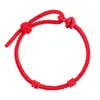 Pulseira de Fio Vermelho Duplamente Ligada Tecida à Mão Joias com Contas DIY Pulseira Ajustável Fio Vermelho para Boa Sorte no Ano de Nascimento