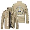 Jaqueta Masculina Fina de Primavera e Outono, Bonita, com Estampa de Carro, Jaqueta Esportiva Casual para Motocicleta, Cardigan da Moda com Gola Vertical, Jaqueta com Zíper