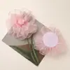 Versión Coreana del Nuevo Super Hada Organza Borde Quemado Rosa Clip DIY Cuerda para el Cabello Tocado Broche Ropa Flor Accesorios