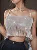 Shein venta caliente transfronteriza ins Europa y Estados Unidos ombligo expuesto corto chic sexy tubo disco top camisola de discoteca con pedrería