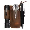 Amazon Outdoor Retro EDC Táctico Herramientas de Cuero Funda de Cuero Funda para Linterna Cuchillo Almacenamiento de Herramientas Bolsa de Cintura Otros