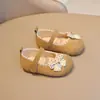 Zapatos de princesa para niñas, zapatos de cuero elegantes, zapatos bajos de una sola pieza, nuevos zapatos para bebé de primavera 2026, zapatos blandos para caminar para bebés