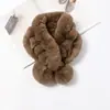[Doble bola 12 bolas] Versión coreana de bufanda de felpa de imitación de piel de conejo Rex para mujer, bufanda cálida de otoño e invierno para estudiantes, jersey