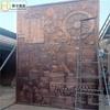 Alivio de partición Escultura de cobre fundido estilo chino personalizado pared forjado cobre relieve pared placa de cobre pared de fondo publicidad y educación