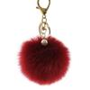 Nuevo llavero con colgante de bola de pelo de conejo de imitación, bonito llavero con colgante de perla para llave de coche, fabricantes directos por lotes