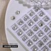 Joyería de uñas flash a través de corazón torcido blanco cristal con forma cuadrada gorda taladro de cristal gotas de agua azúcar de cristal fondo puntiagudo taladro de uñas taladro de uñas