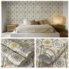 Papel Tapiz de Pared de Fondo para el Hogar Bohemio con Patrón Retro Pegatina de Pared Autoadhesiva Pegatina Impermeable a Prueba de Humedad Papel Tapiz de Decoración para Renovación