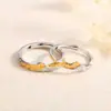 Rizhao Jinshan Anillo Color Oro 18K Plata 999 Material Pareja Diseño de Nicho Sentido para Enviar a Novia